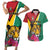 Personalized Guyana Couples Matching Short Sleeve Bodycon Dress and Hawaiian Shirt Jaguar Tropical Flowers