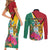 Personalized Guyana Couples Matching Short Sleeve Bodycon Dress and Long Sleeve Button Shirt Jaguar Tropical Flowers