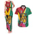 Personalized Guyana Couples Matching Tank Maxi Dress and Hawaiian Shirt Jaguar Tropical Flowers