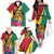 Personalized Guyana Family Matching Off The Shoulder Long Sleeve Dress and Hawaiian Shirt Jaguar Tropical Flowers