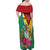 Personalized Guyana Family Matching Off Shoulder Maxi Dress and Hawaiian Shirt Jaguar Tropical Flowers