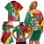 Personalized Guyana Family Matching Off Shoulder Short Dress and Hawaiian Shirt Jaguar Tropical Flowers