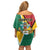 Personalized Guyana Family Matching Off Shoulder Short Dress and Hawaiian Shirt Jaguar Tropical Flowers