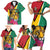 Personalized Guyana Family Matching Short Sleeve Bodycon Dress and Hawaiian Shirt Jaguar Tropical Flowers