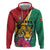 Personalized Guyana Hoodie Jaguar Tropical Flowers