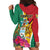 Personalized Guyana Hoodie Dress Jaguar Tropical Flowers