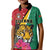 Personalized Guyana Kid Polo Shirt Jaguar Tropical Flowers