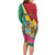 Personalized Guyana Long Sleeve Bodycon Dress Jaguar Tropical Flowers