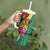 Personalized Guyana Tumbler With Handle Jaguar Tropical Flowers - Wonder Print Shop