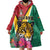 Personalized Guyana Wearable Blanket Hoodie Jaguar Tropical Flowers - Wonder Print Shop