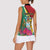 Personalized Guyana Women Sleeveless Polo Shirt Jaguar Tropical Flowers - Wonder Print Shop