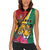 Personalized Guyana Women Sleeveless Polo Shirt Jaguar Tropical Flowers - Wonder Print Shop