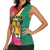 Personalized Guyana Women Sleeveless Polo Shirt Jaguar Tropical Flowers - Wonder Print Shop