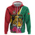 Personalized Guyana Zip Hoodie Jaguar Tropical Flowers - Wonder Print Shop