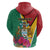 Personalized Guyana Zip Hoodie Jaguar Tropical Flowers - Wonder Print Shop