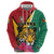 Personalized Guyana Zip Hoodie Jaguar Tropical Flowers - Wonder Print Shop