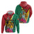 Personalized Guyana Zip Hoodie Jaguar Tropical Flowers - Wonder Print Shop