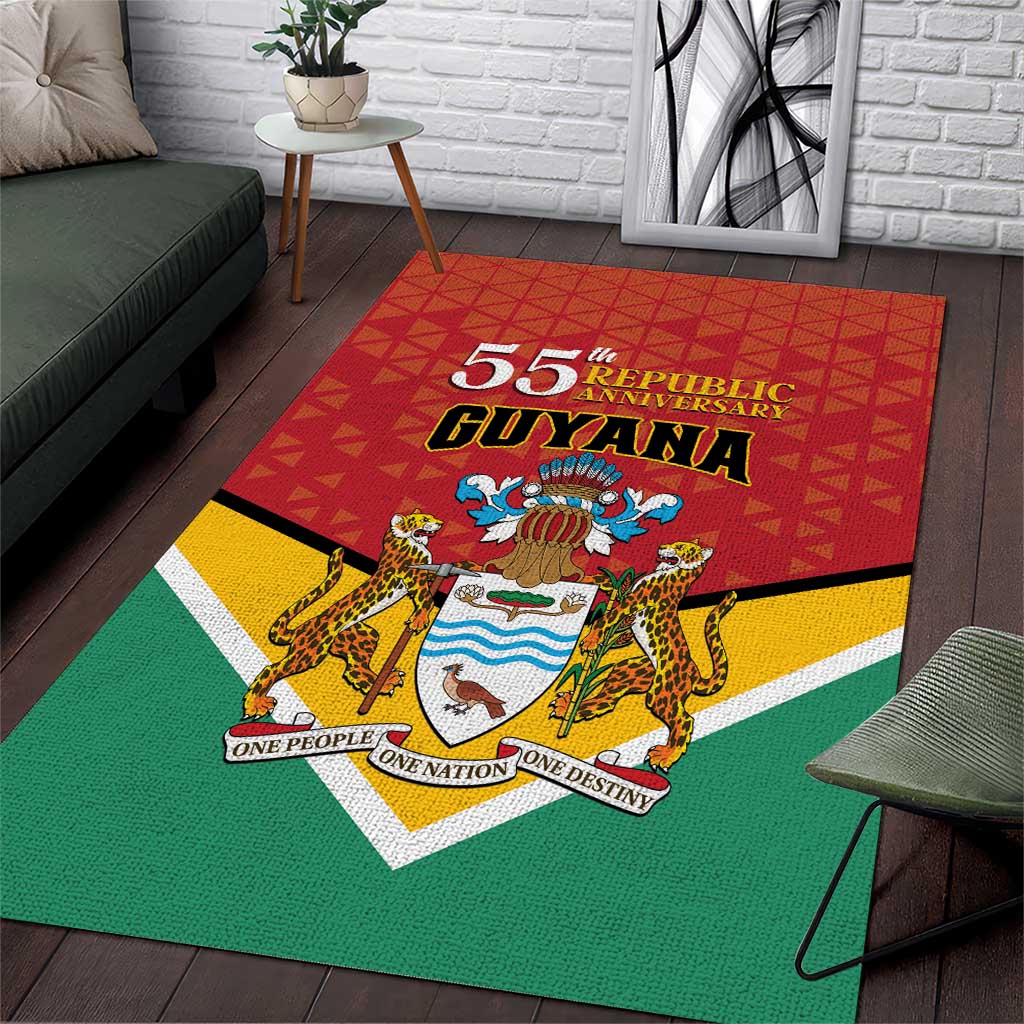 Guyana 55th Republic Anniversary Area Rug Flag Style