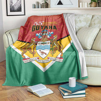 Republic anniversary blanket with Guyana crest, leopard graphics, and red-yellow-green design