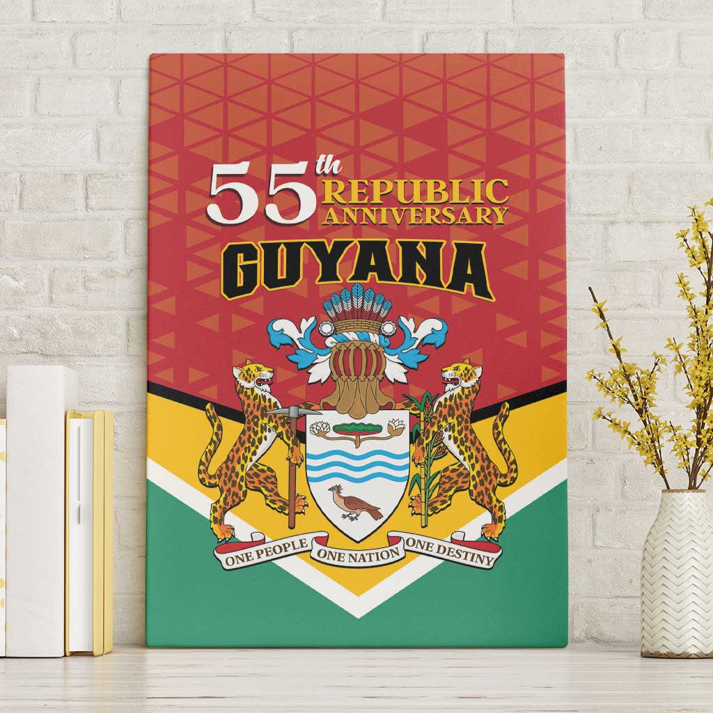 Guyana 55th Republic Anniversary Canvas Wall Art Flag Style