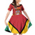 Personalized Guyana 55th Republic Anniversary Family Matching Off Shoulder Short Dress and Hawaiian Shirt Flag Style