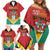 Personalized Guyana 55th Republic Anniversary Family Matching Off Shoulder Short Dress and Hawaiian Shirt Flag Style