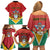 Personalized Guyana 55th Republic Anniversary Family Matching Off Shoulder Short Dress and Hawaiian Shirt Flag Style