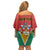 Personalized Guyana 55th Republic Anniversary Family Matching Off Shoulder Short Dress and Hawaiian Shirt Flag Style