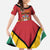 Personalized Guyana 55th Republic Anniversary Kid Short Sleeve Dress Flag Style