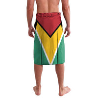 Red and green Guyana flag lava-lava wrap skirt with yellow chevron pattern, waistband