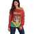 Personalized Guyana 55th Republic Anniversary Off Shoulder Sweater Flag Style