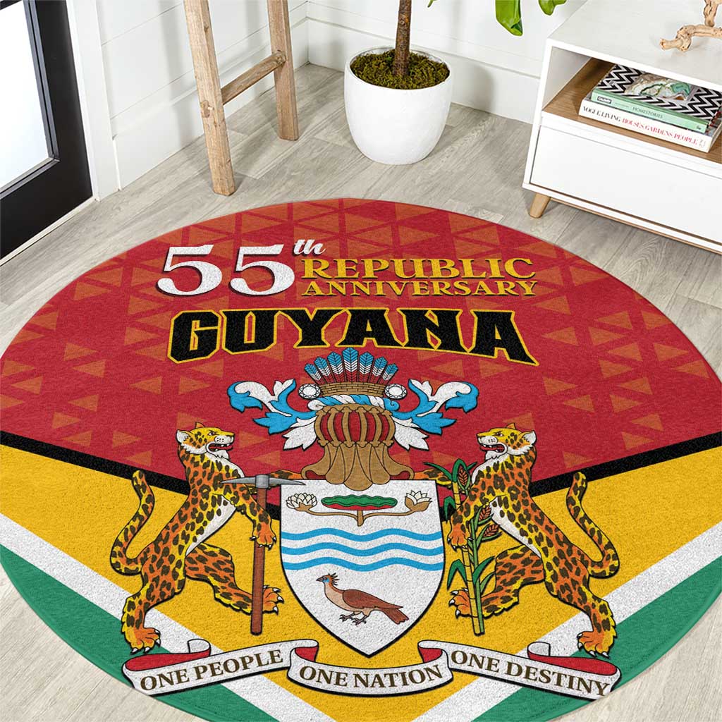 Guyana 55th Republic Anniversary Round Carpet Flag Style - Wonder Print Shop