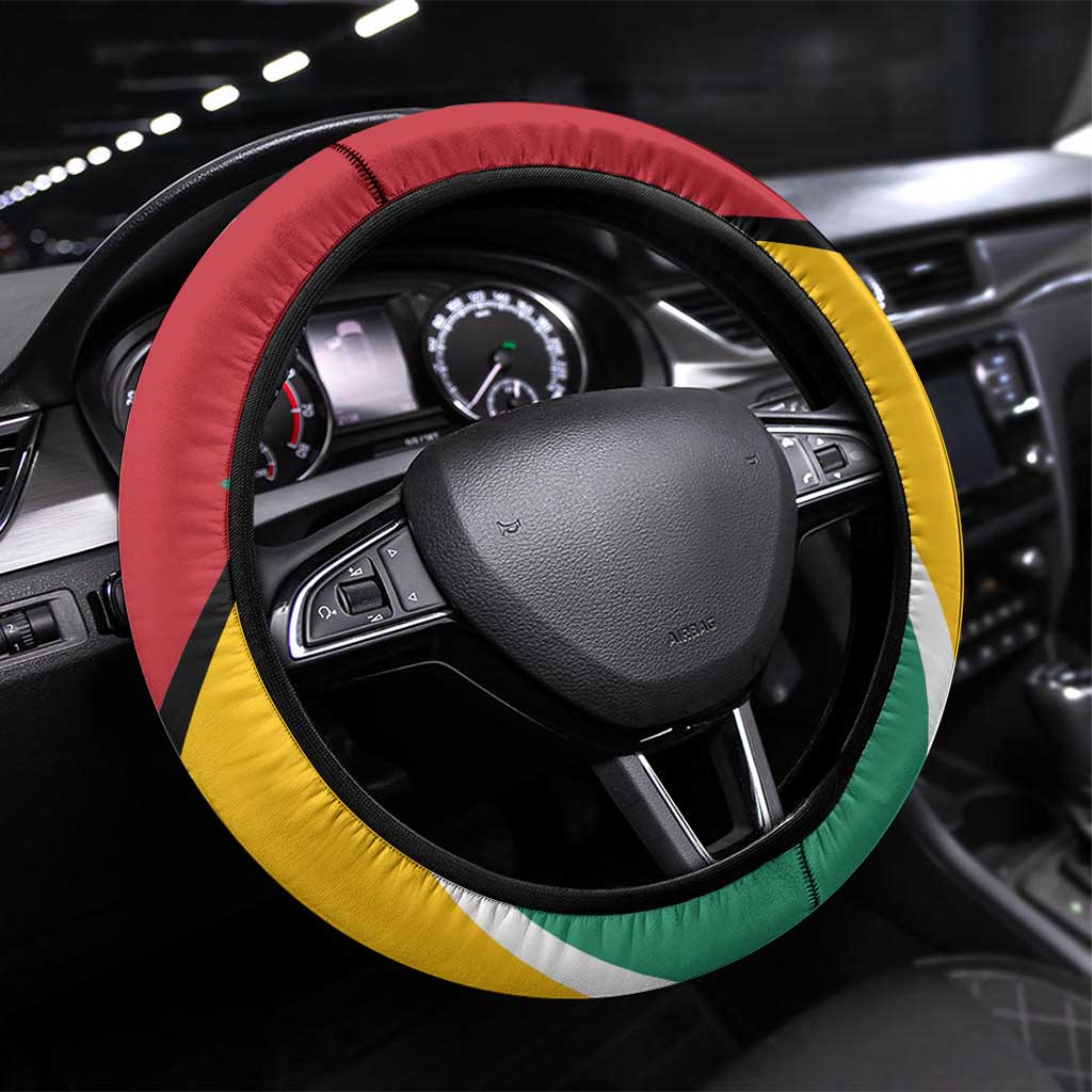 Guyana 55th Republic Anniversary Steering Wheel Cover Flag Style - Wonder Print Shop