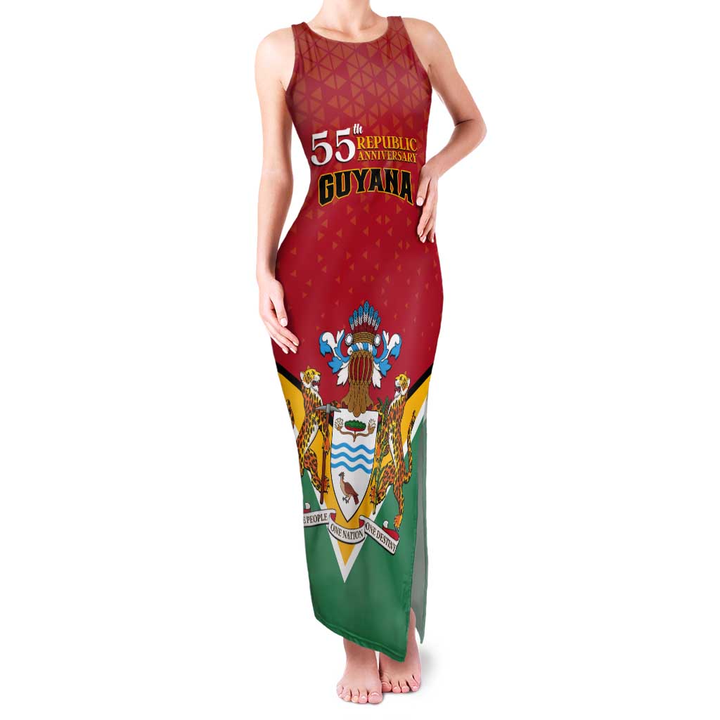 Personalized Guyana 55th Republic Anniversary Tank Maxi Dress Flag Style - Wonder Print Shop