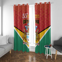 Guyana Republic anniversary curtain with hanging rings, full red yellow green flag graphics