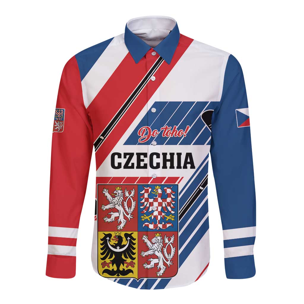 Custom Hockey 2026 Czech Republic Long Sleeve Button Shirt Team Czechia Go Champions - Wonder Print Shop