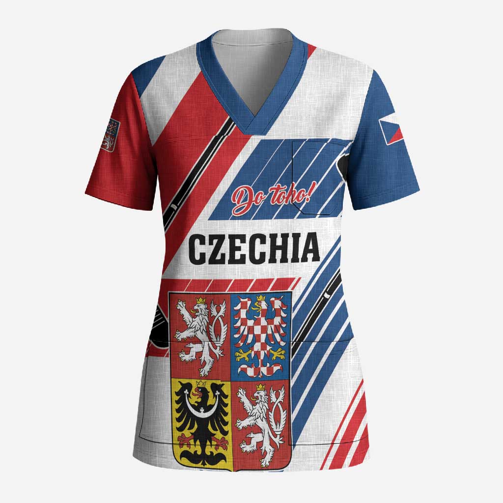 Custom Hockey 2026 Czech Republic Scrub Top Team Czechia Go Champions - Wonder Print Shop
