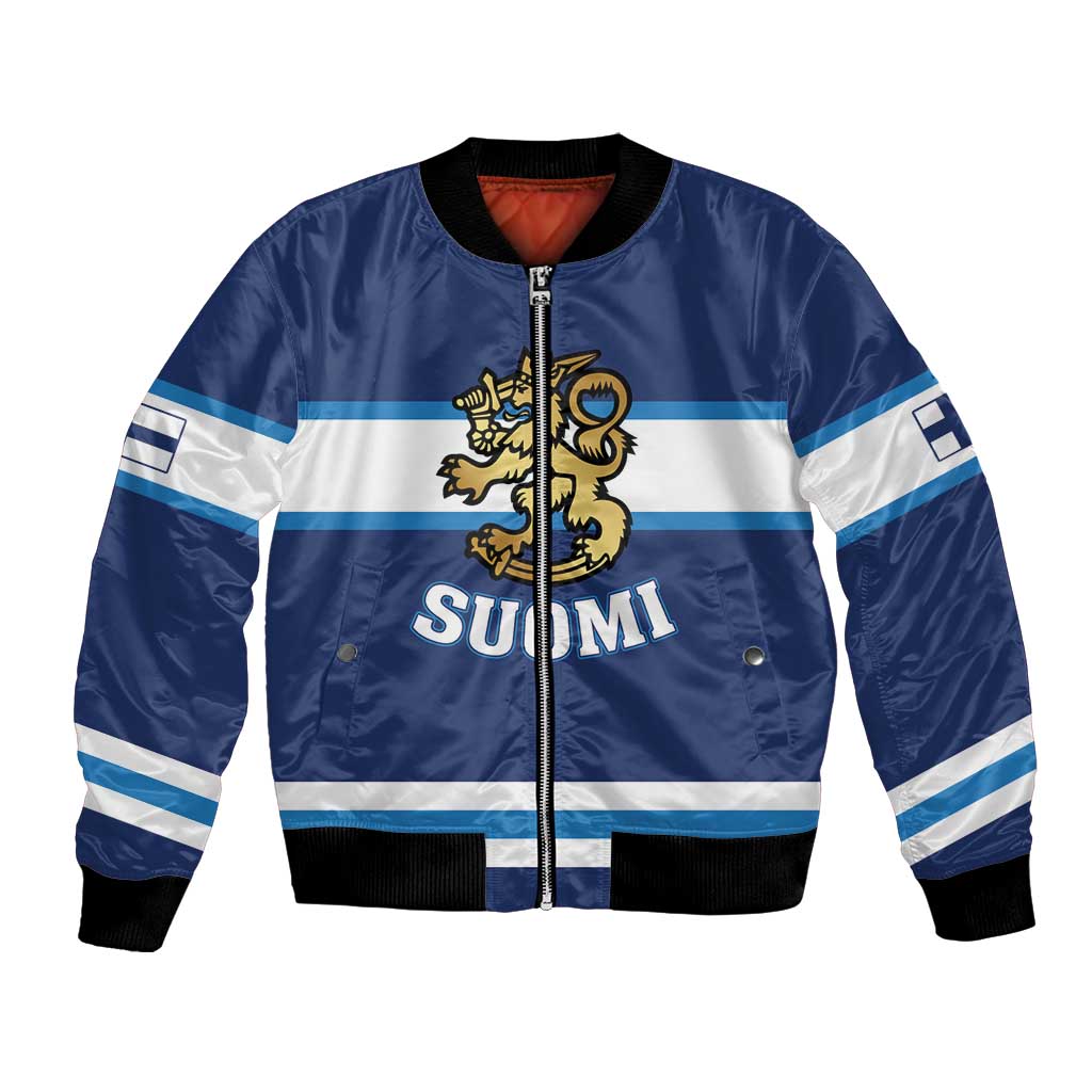 Custom Hockey 2026 Finland Bomber Jacket Finnish Leijonat Champions - Wonder Print Shop