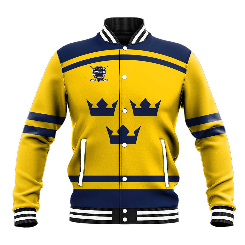 Custom Hockey 2026 Sweden Baseball Jacket Tre Kronor Go Champions - Wonder Print Shop
