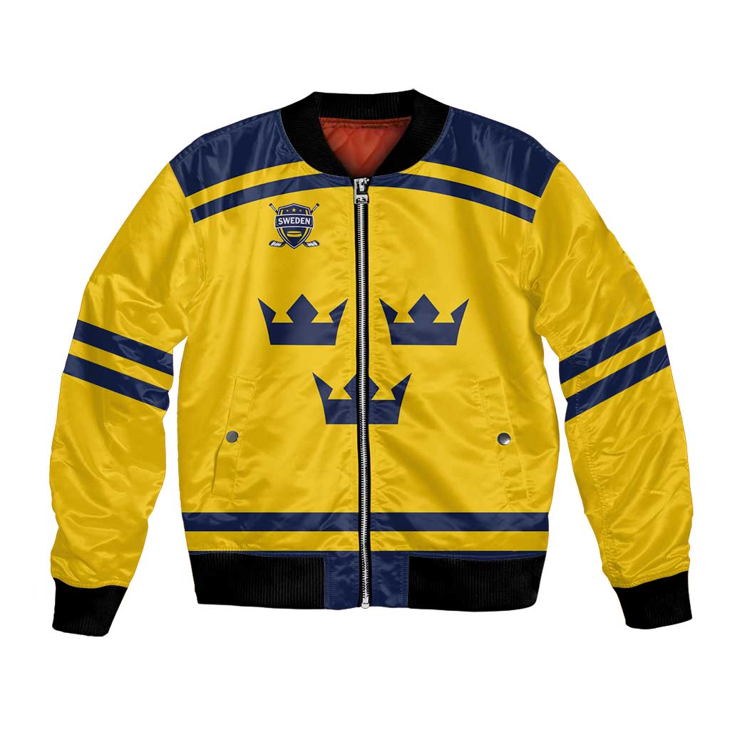 Custom Hockey 2026 Sweden Bomber Jacket Tre Kronor Go Champions - Wonder Print Shop