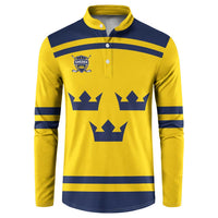 Custom Hockey 2026 Sweden Button Sweatshirt Tre Kronor Go Champions - Wonder Print Shop