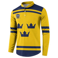 Custom Hockey 2026 Sweden Button Sweatshirt Tre Kronor Go Champions - Wonder Print Shop