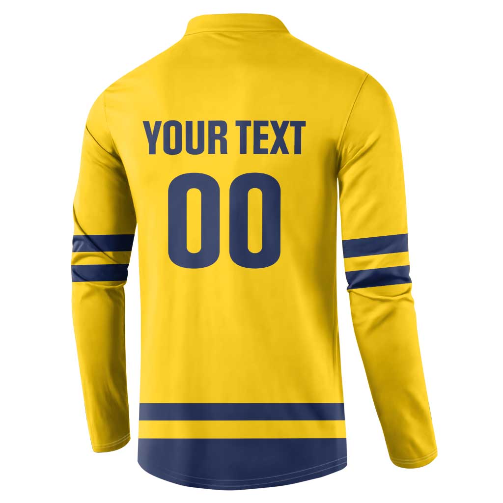Custom Hockey 2026 Sweden Button Sweatshirt Tre Kronor Go Champions - Wonder Print Shop