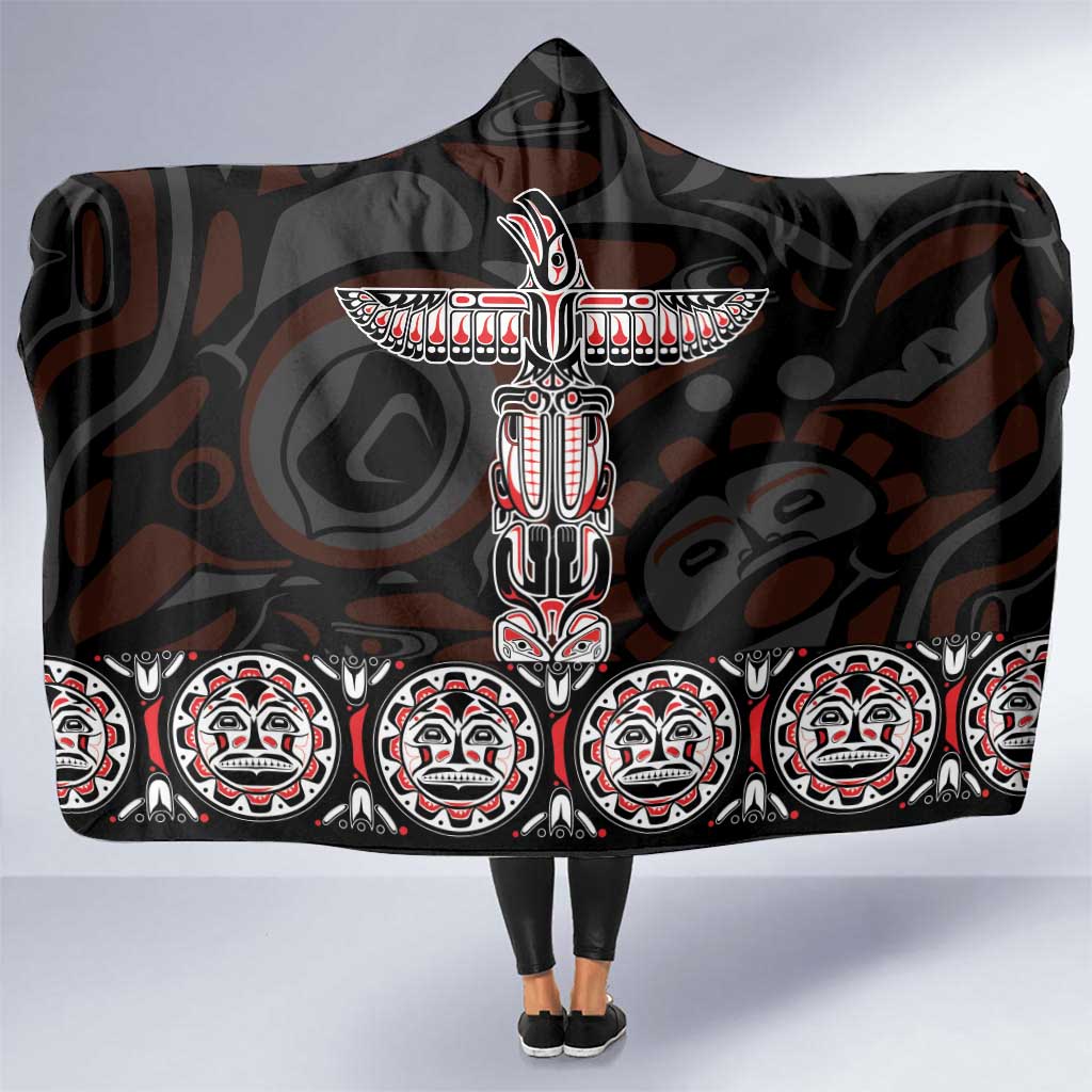 Canada Haida Totem Hooded Blanket Haida Spirit