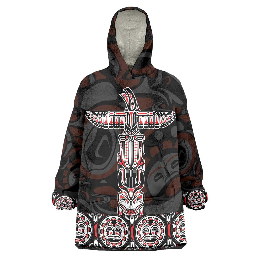 Canada Haida Totem Wearable Blanket Hoodie Haida Spirit