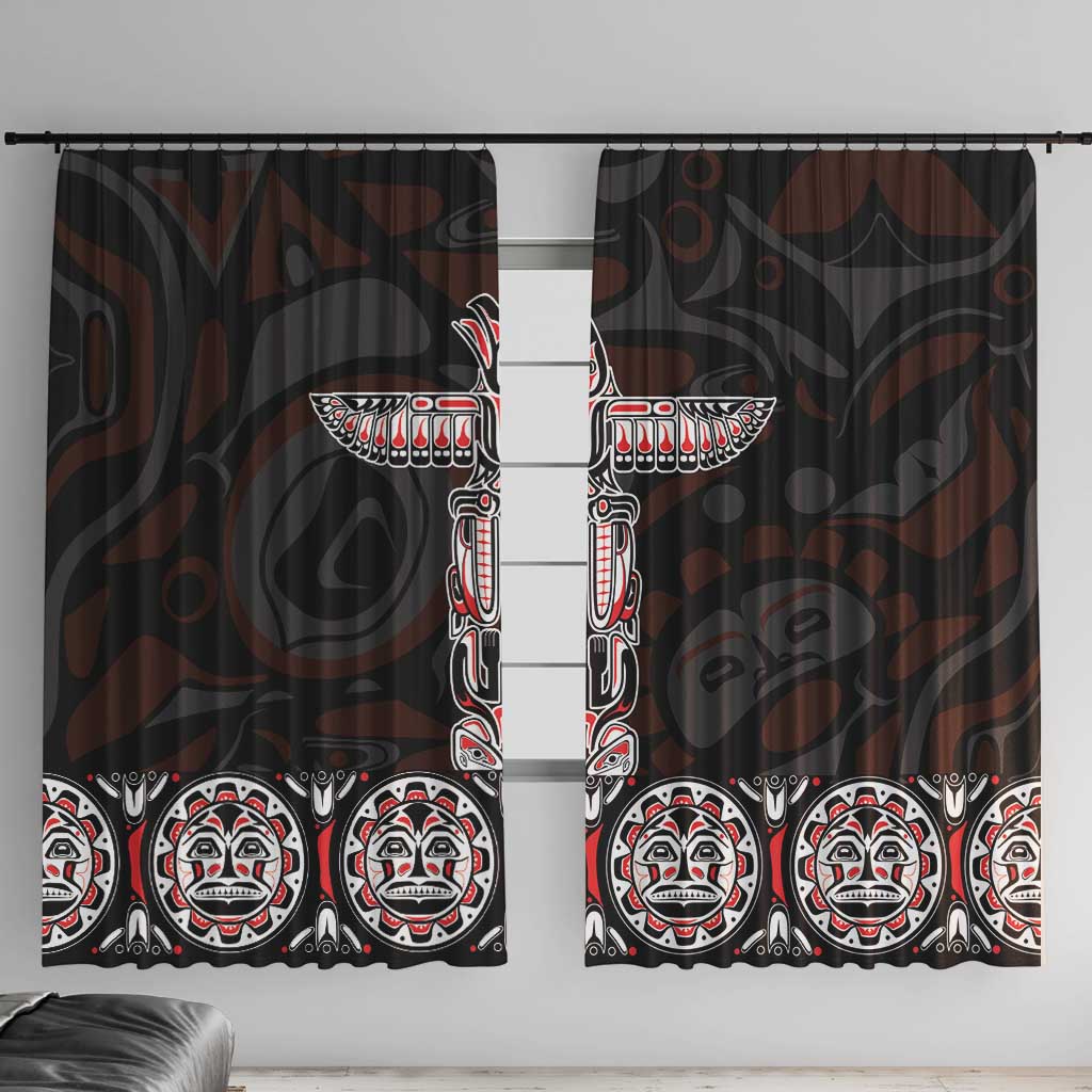 Canada Haida Totem Window Curtain Haida Spirit