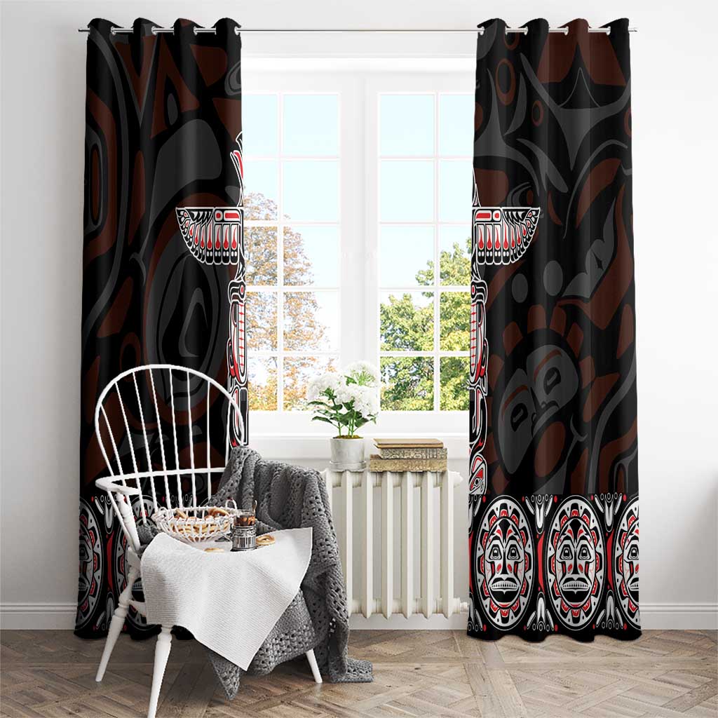 Canada Haida Totem Window Curtain Haida Spirit