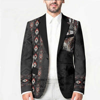 Native American Wolf Blazer Tribal Pattern