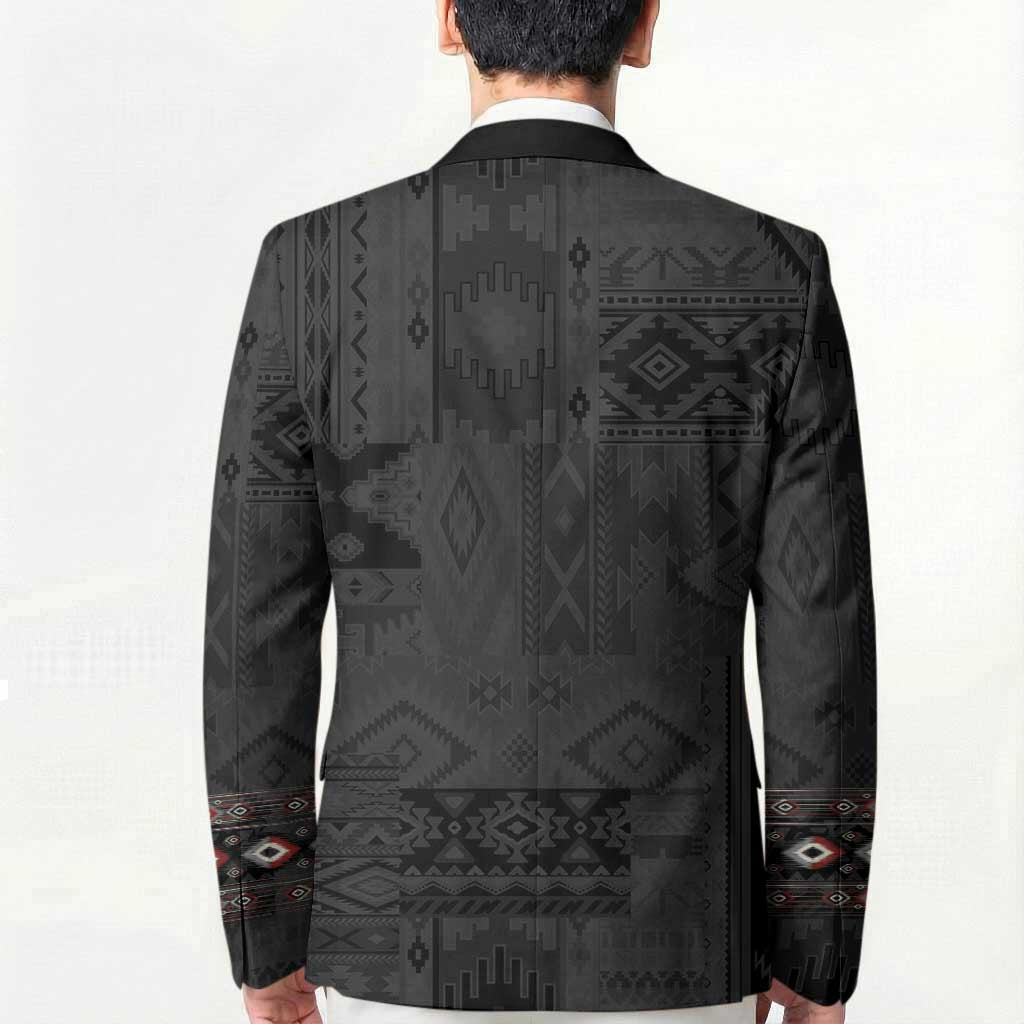 Native American Wolf Blazer Tribal Pattern
