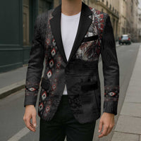 Native American Wolf Blazer Tribal Pattern